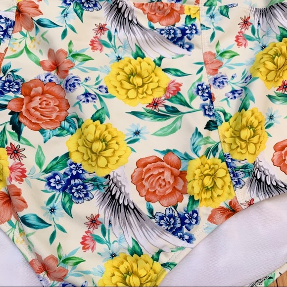 Torrid Floral Wings One Piece Bathing Suit, 1X. - Picture 3 of 10